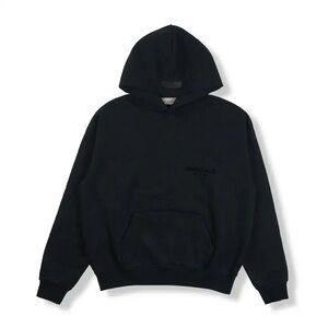 Essentials Fear Of God Jet Black Hoodie